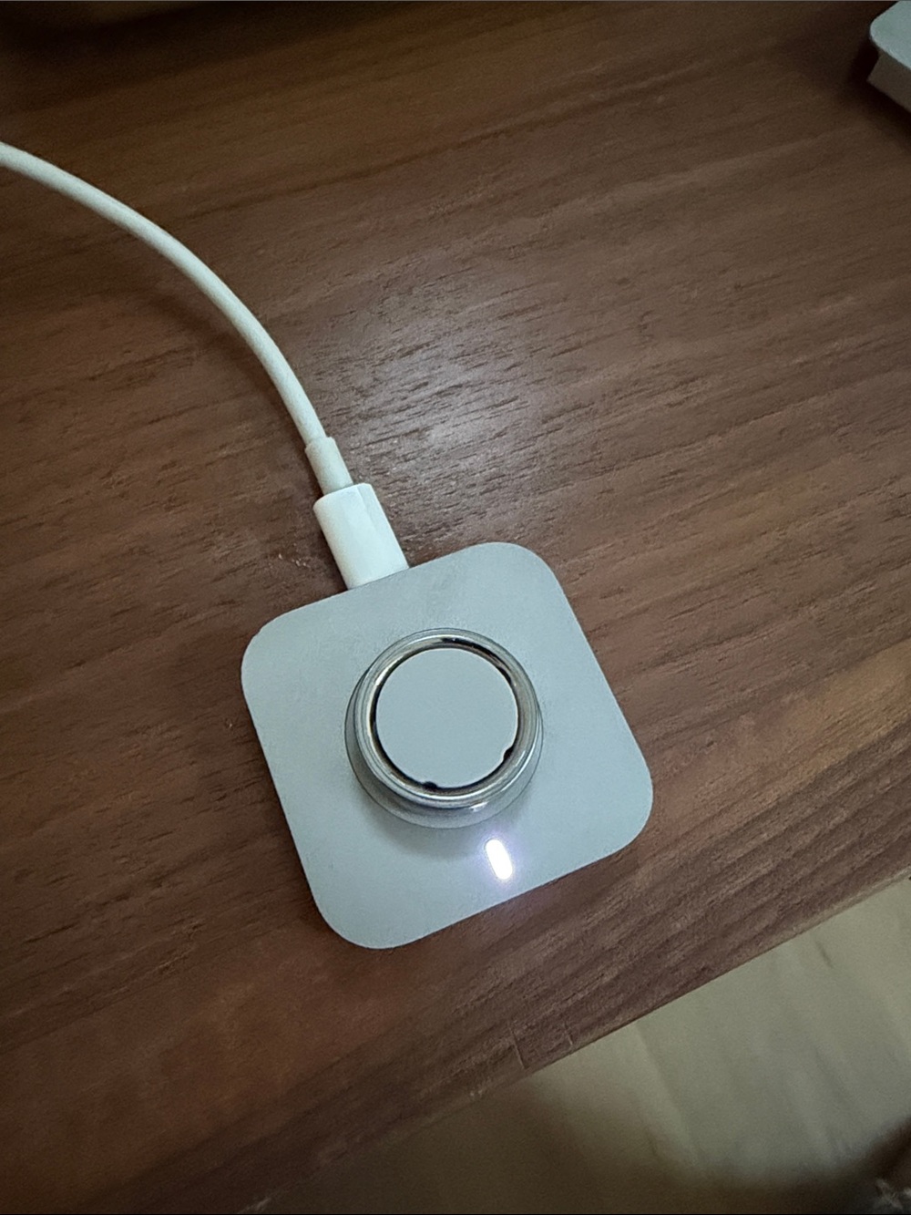 Oura ring. Size 10. Silver. Plus White Magnetic Charging Pad with LED Indicator